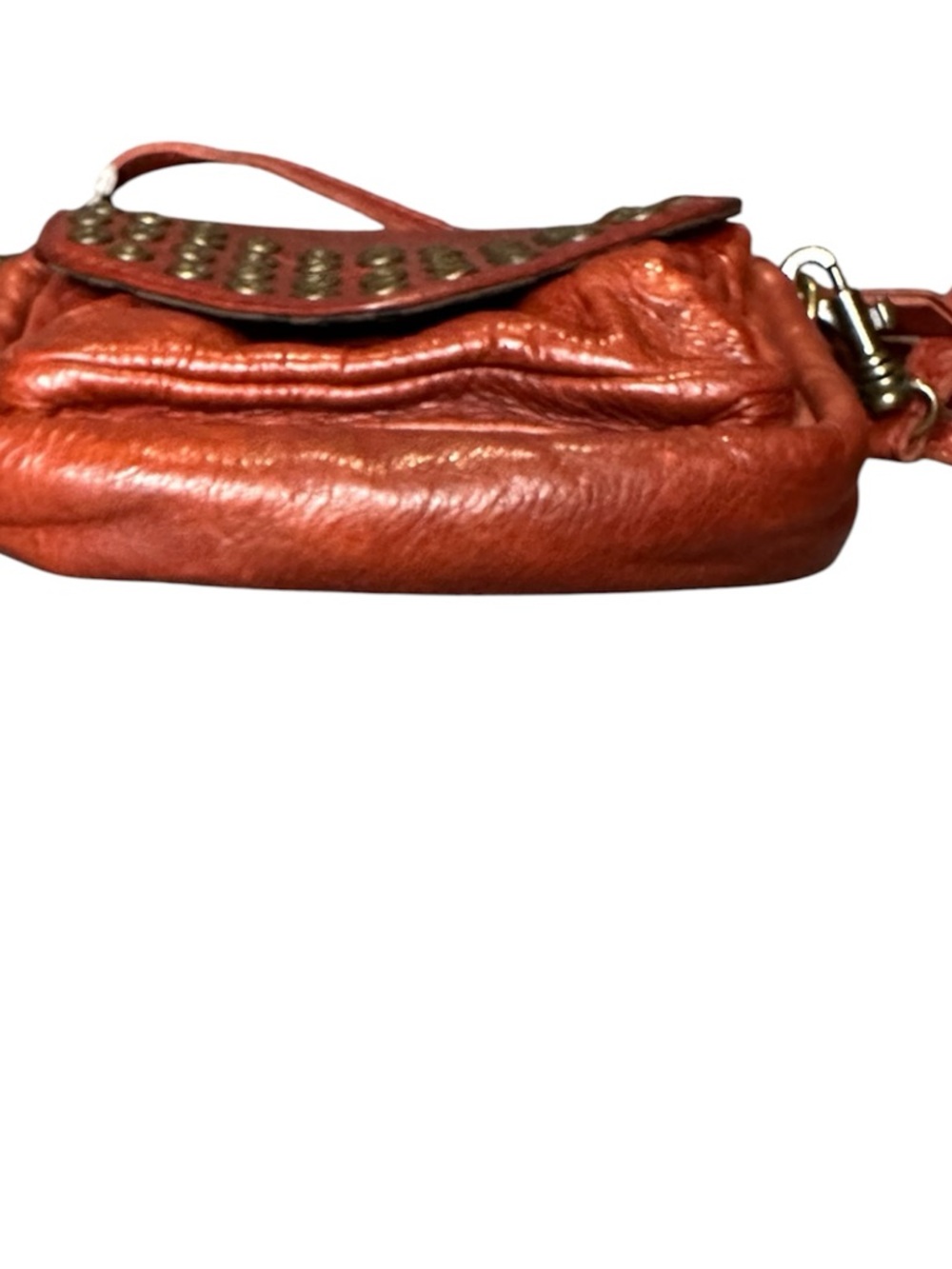 FRYE mini Brooklyn red leather studded crossbody Rare - Picture 4 of 10
